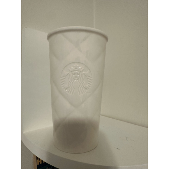 Starbucks White Ceramic Coffee Cup 10 fl oz - Picture 1 of 4